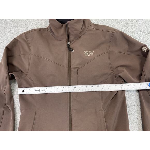 Mountain Hard Wear Women Sz Medium Brown Full Zip Jacket Mock Neck Nylon Stretch - Picture 7 of 15